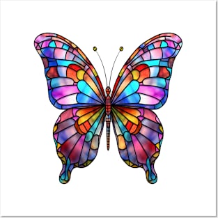 Stained Glass Colorful Butterfly #5 Posters and Art